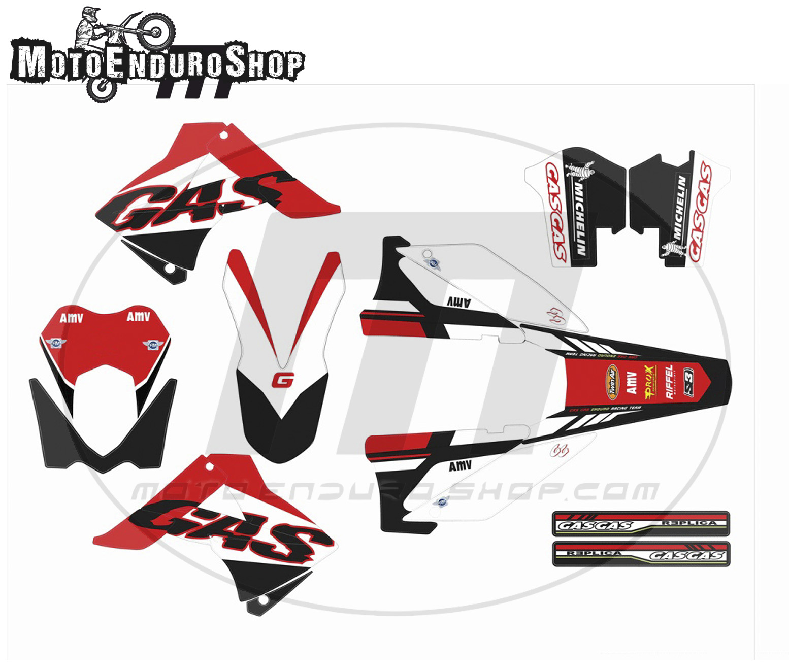 GASGAS EC/MC stickers 2010-2011 model Black White 3 * - Image 2