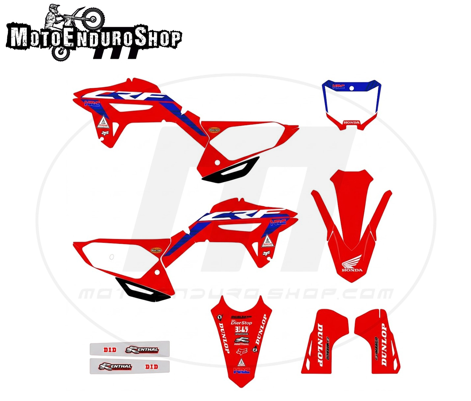 Adhesivos para Honda CRF 250/450 2021-2024 modelo Bradford - Imagen 2